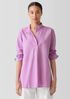 Washed Organic Cotton Poplin Stand Collar Top