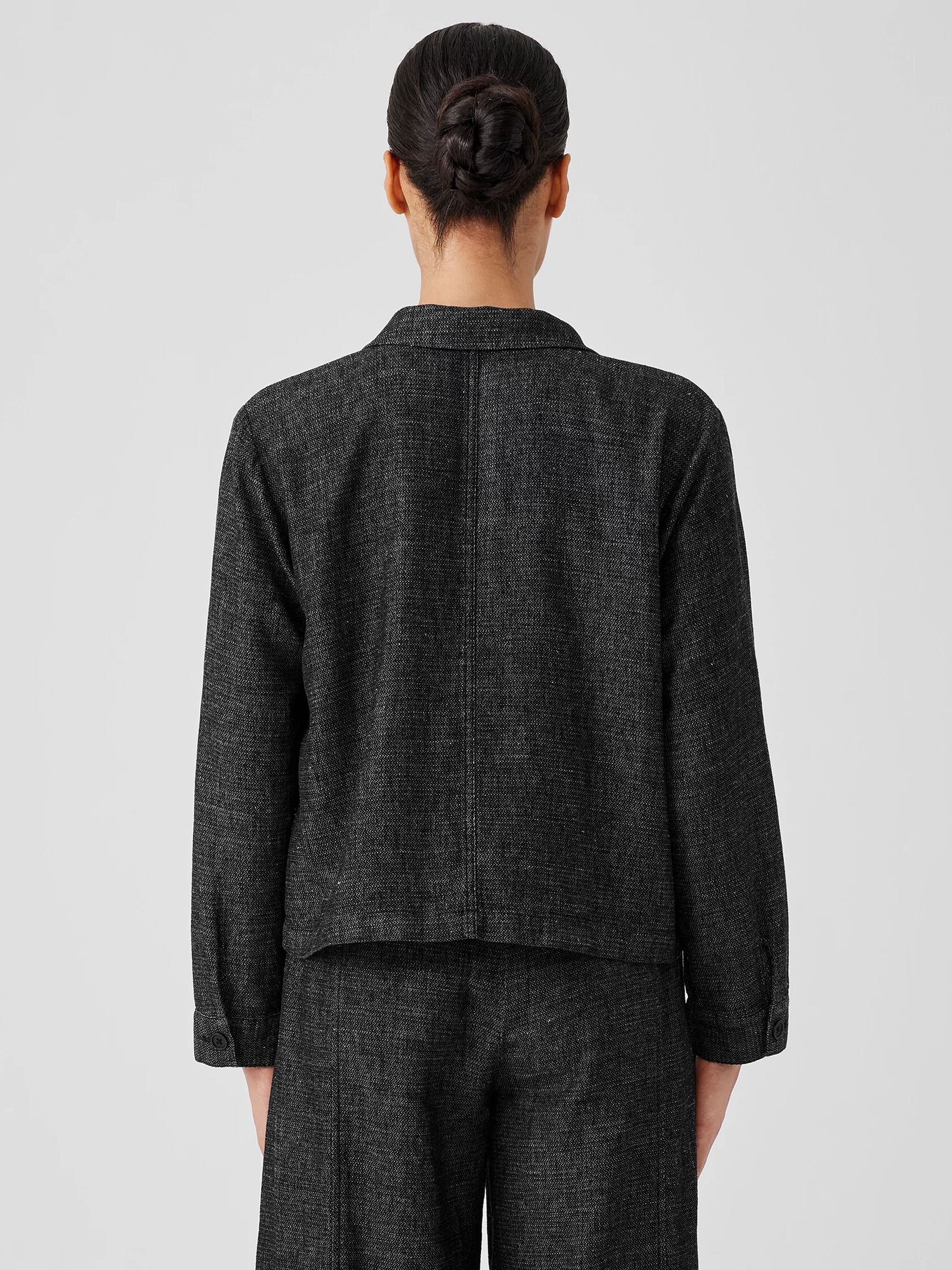 Tweedy Hemp Cotton Classic Collar Jacket