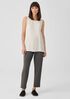 Silk Georgette Crepe Ballet Neck Long Tank