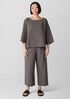 Cotton Blend Stripe Stitch Wide-Leg Pant