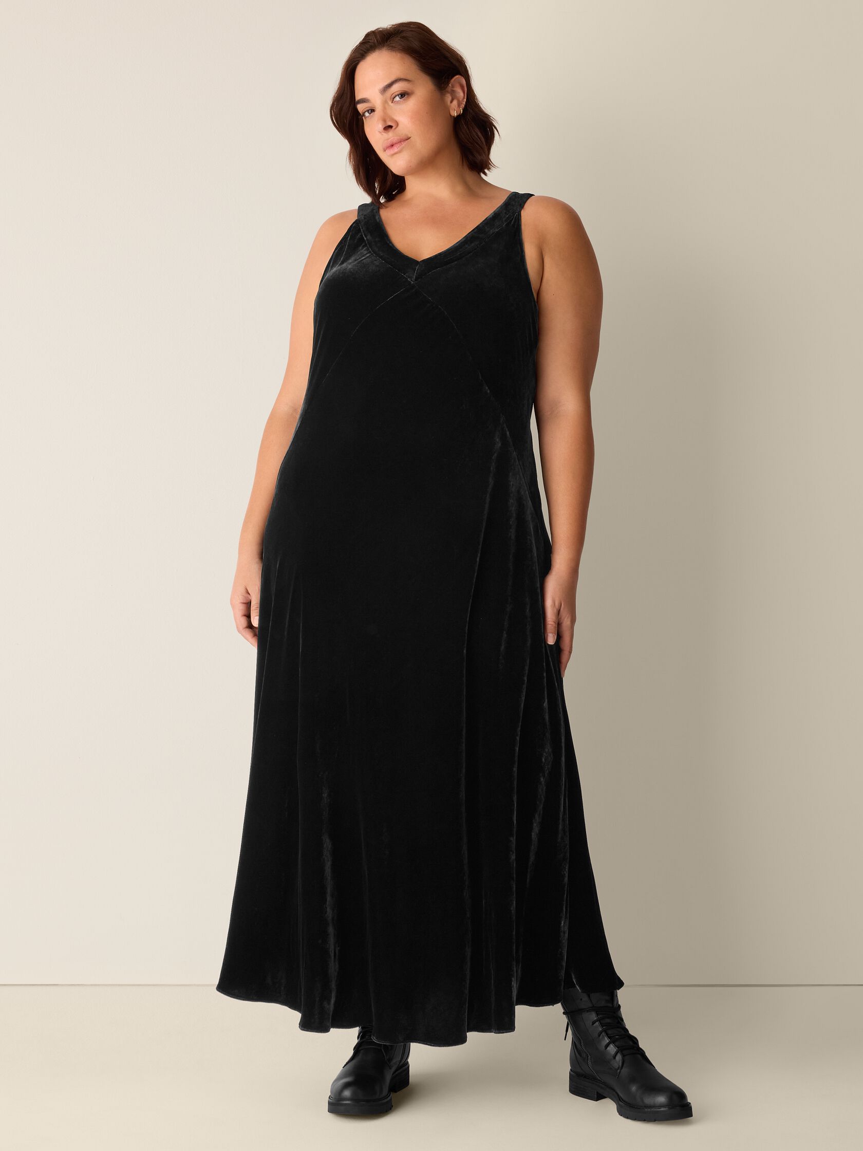 Velvet V-Neck Dress