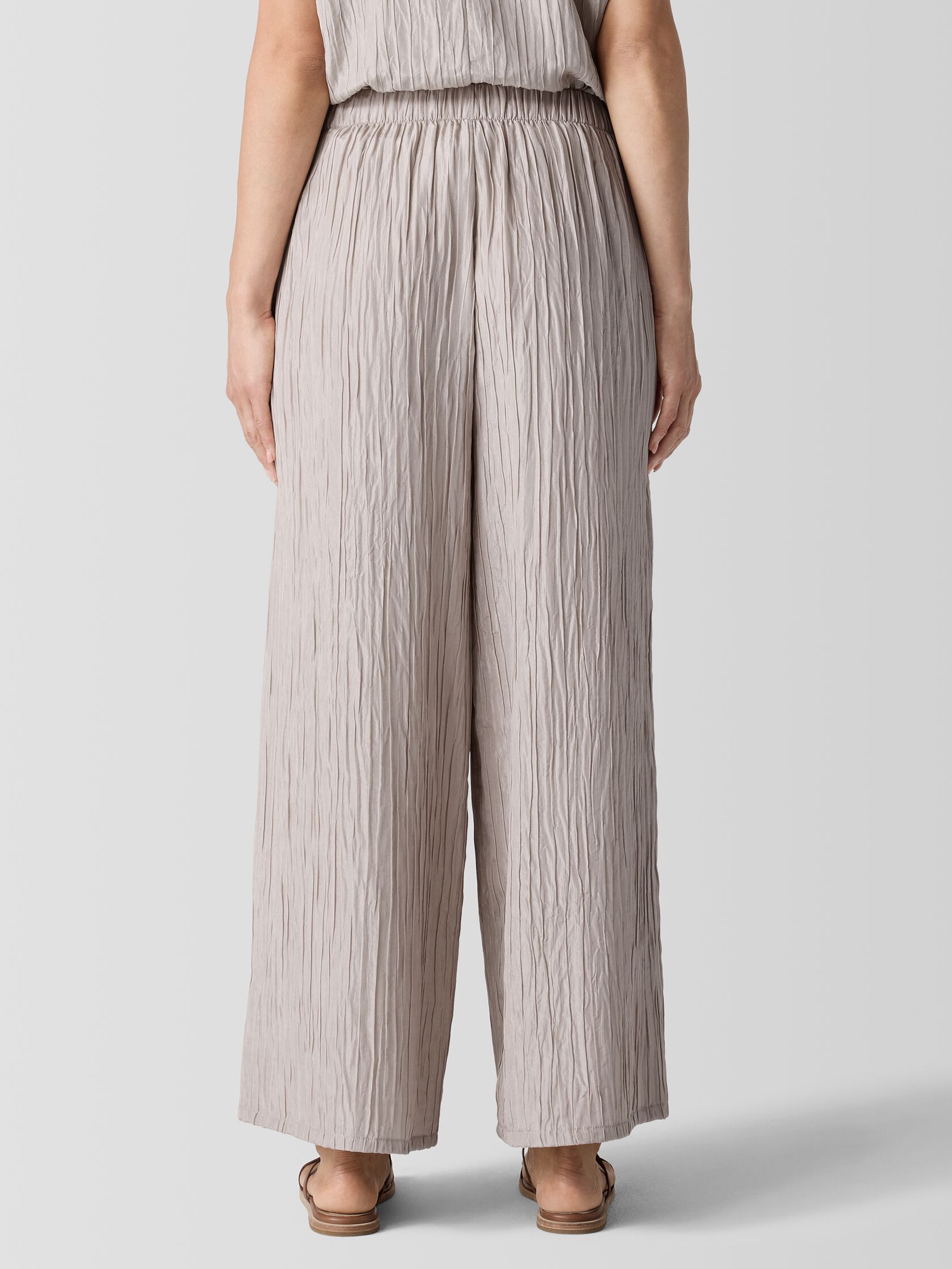 Textured Silk Jacquard Wide-Leg Pant