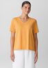 Organic Cotton Slubby Jersey V-Neck Tee