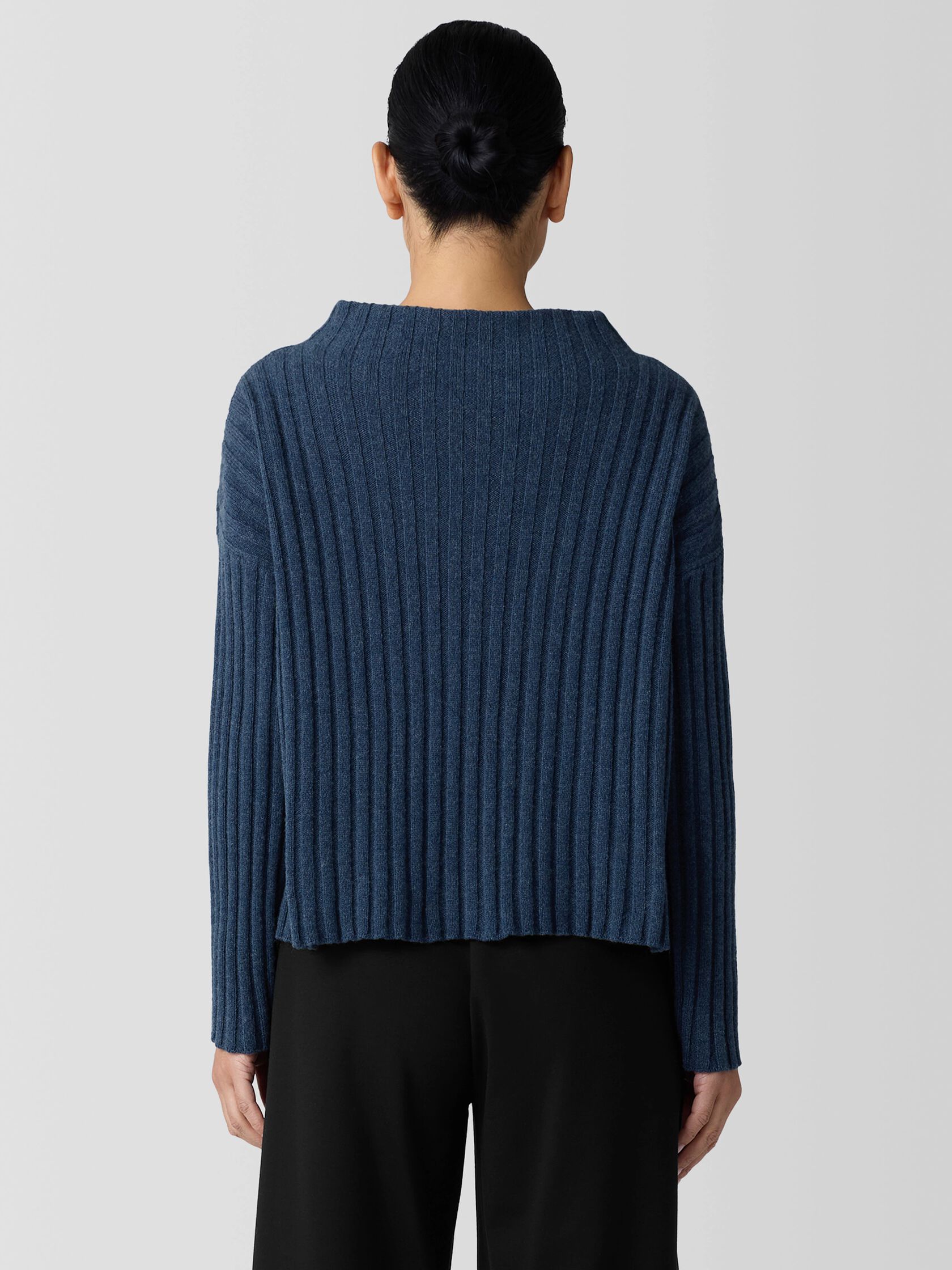 Recycled Wool Cashmere Funnel Neck Top