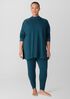 Cozy Brushed Terry Mock Neck Long Top