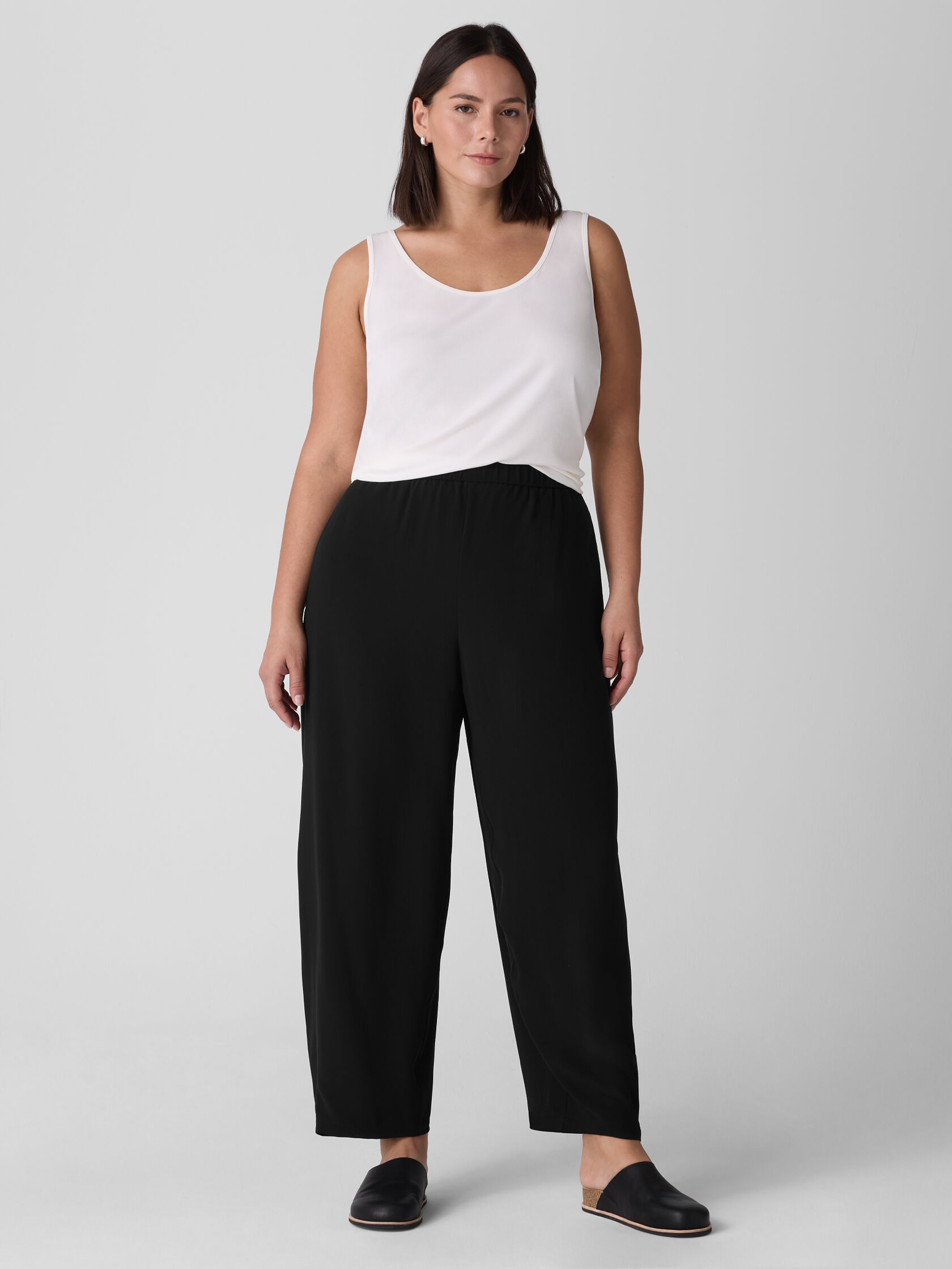 Silk Georgette Crepe Lantern Pant