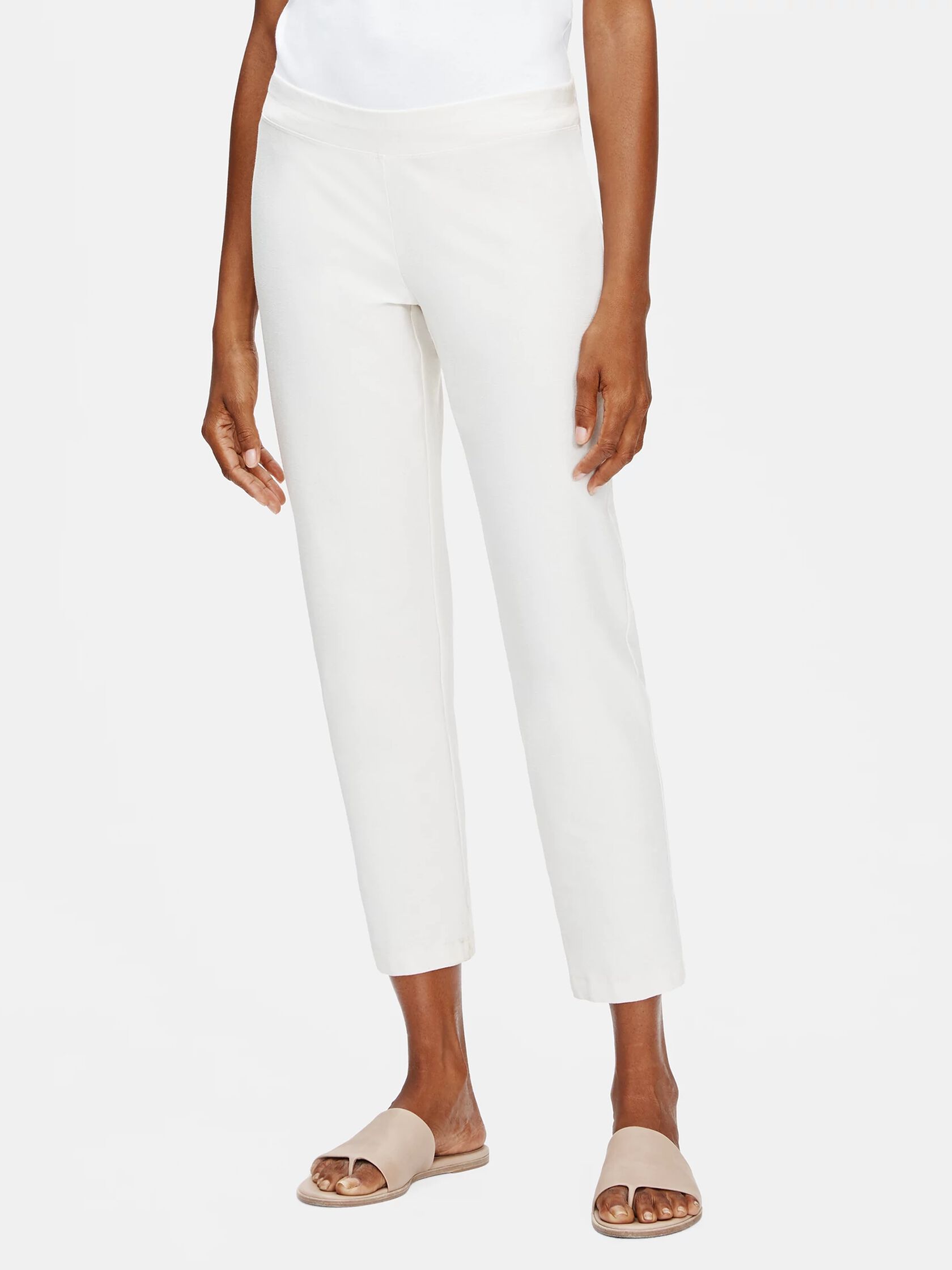 System Washable Stretch Crepe Slim Ankle Pant