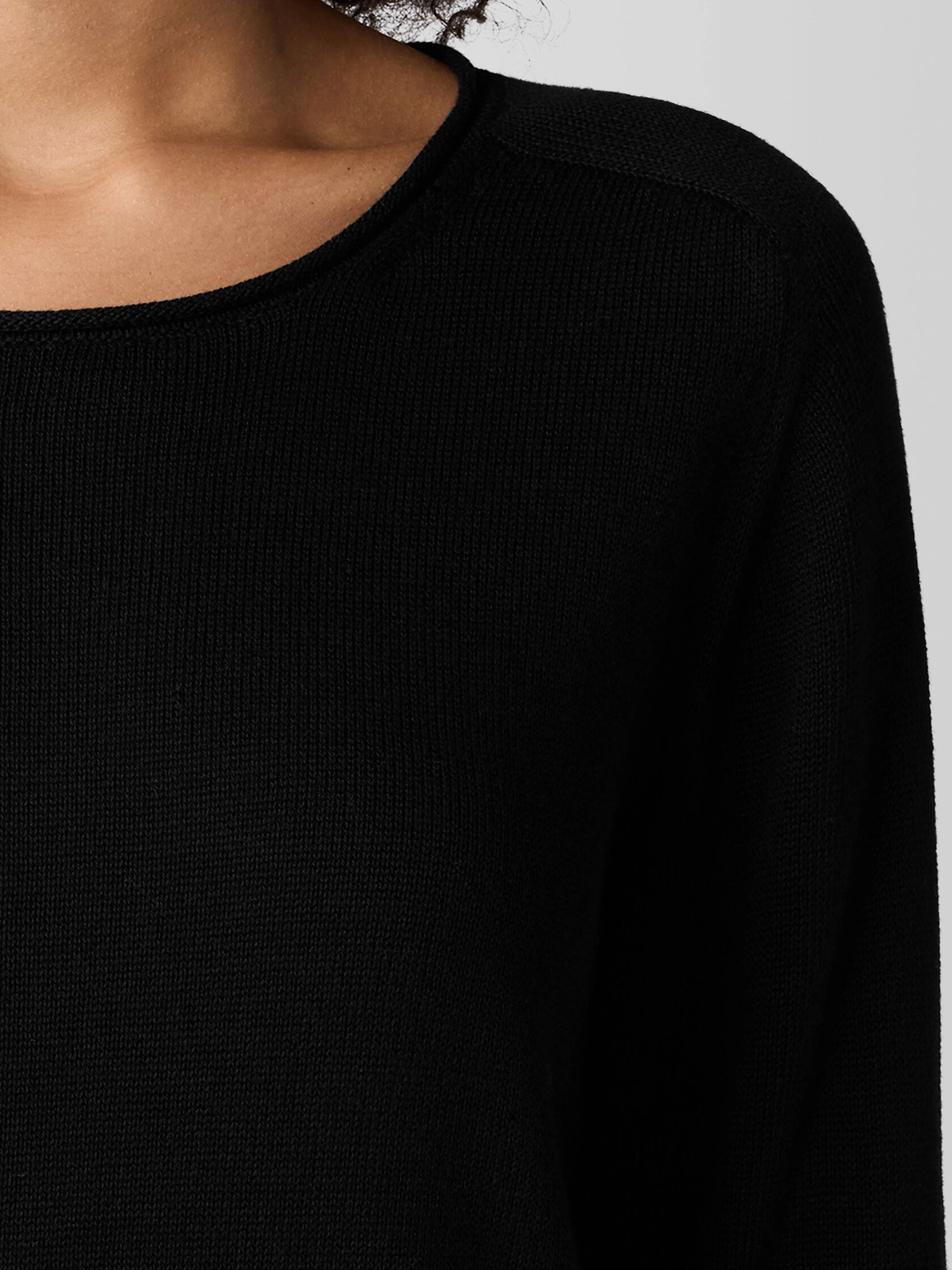Peruvian Cotton Blend Crew Neck Top