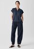 Fine Jersey Band Collar Top