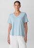Organic Cotton Slubby Jersey V-Neck Tee