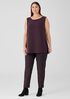 Silk Georgette Crepe Ballet Neck Long Tank