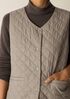 Eggshell Recycled Nylon Quilted V-Neck Vest