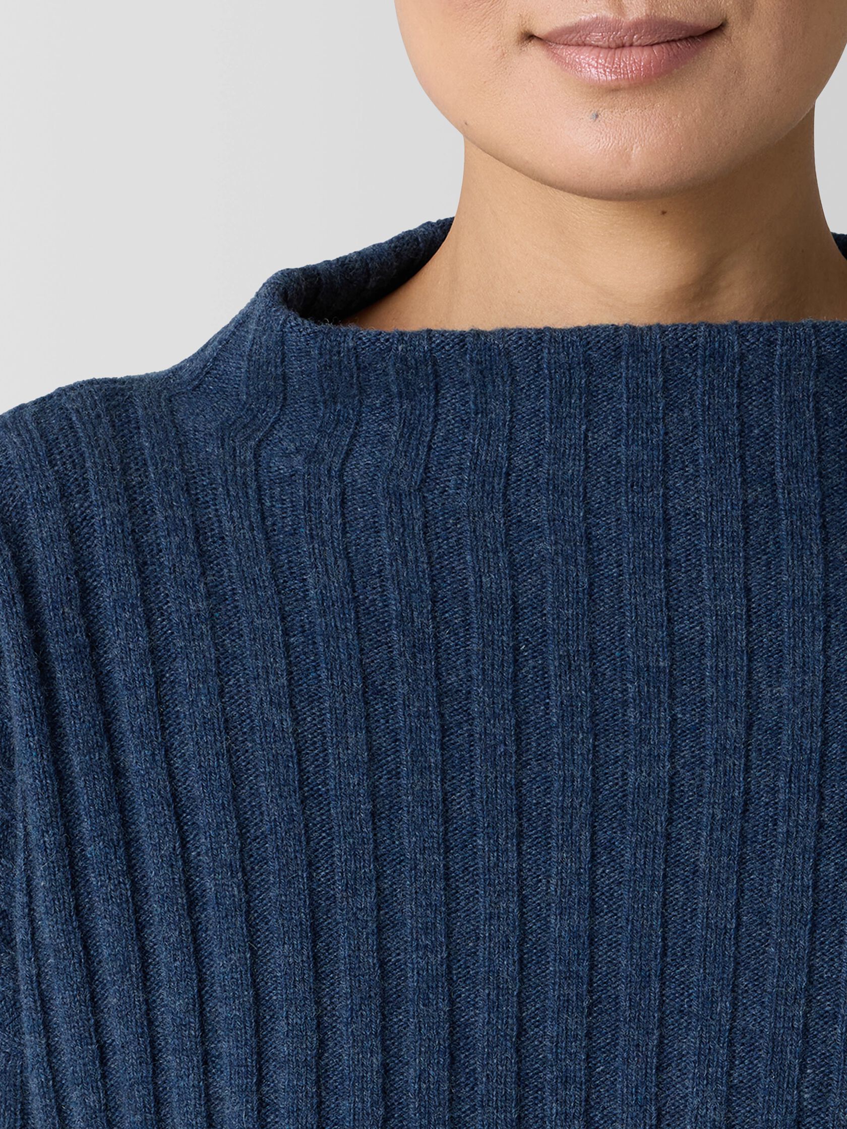Recycled Wool Cashmere Funnel Neck Top