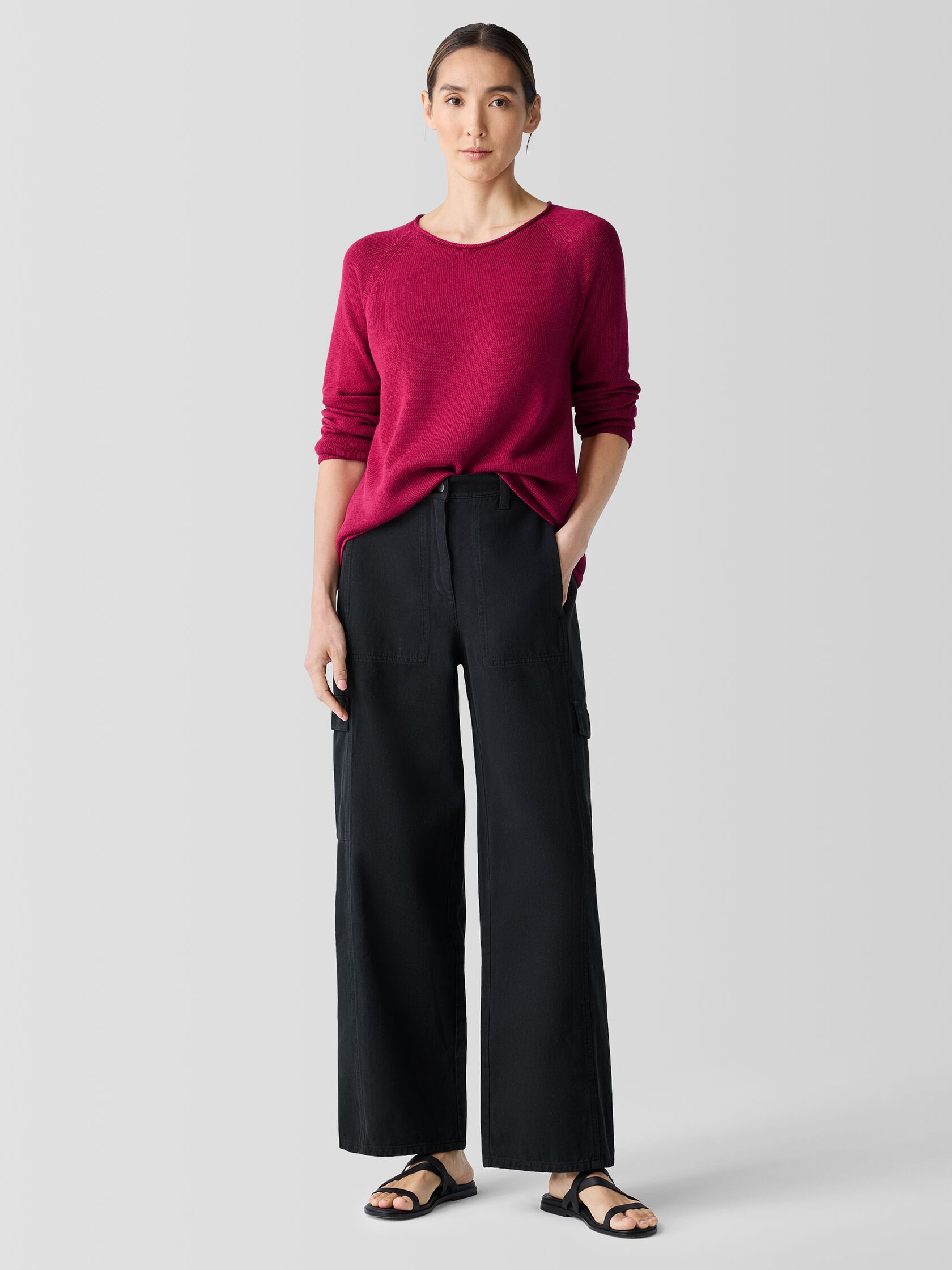 Peruvian Cotton Blend Crew Neck Top