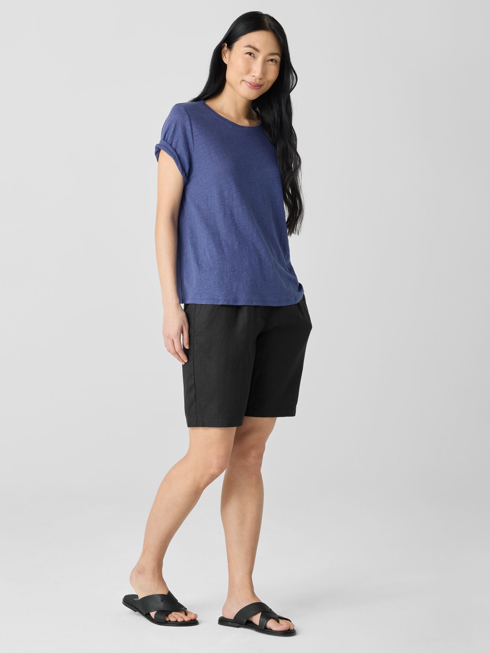 Organic Linen Jersey Crew Neck Tee