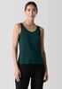 Stretch Silk Jersey Scoop Neck Tank