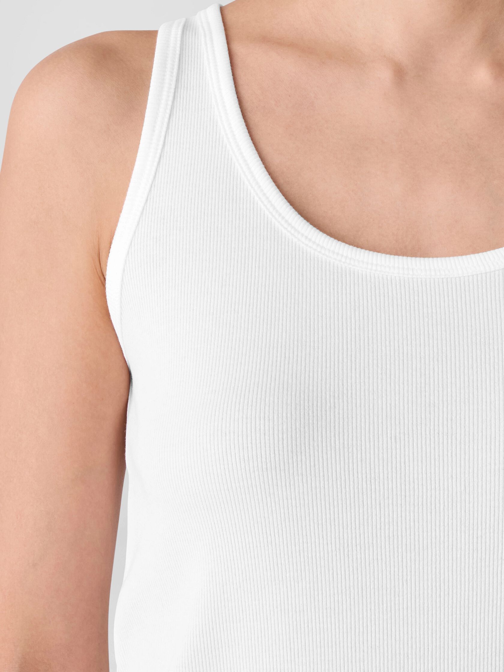 Organic Cotton Stretch Rib Scoop Neck Tank