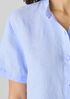 Organic Handkerchief Linen Band Collar Shirt