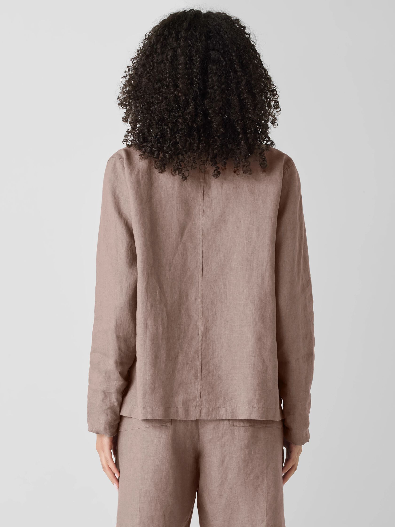 Organic Linen High Collar Jacket