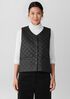 Eggshell Recycled Nylon Quilted V-Neck Vest