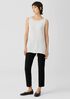 System Silk Georgette Crepe Bateau Neck Shell