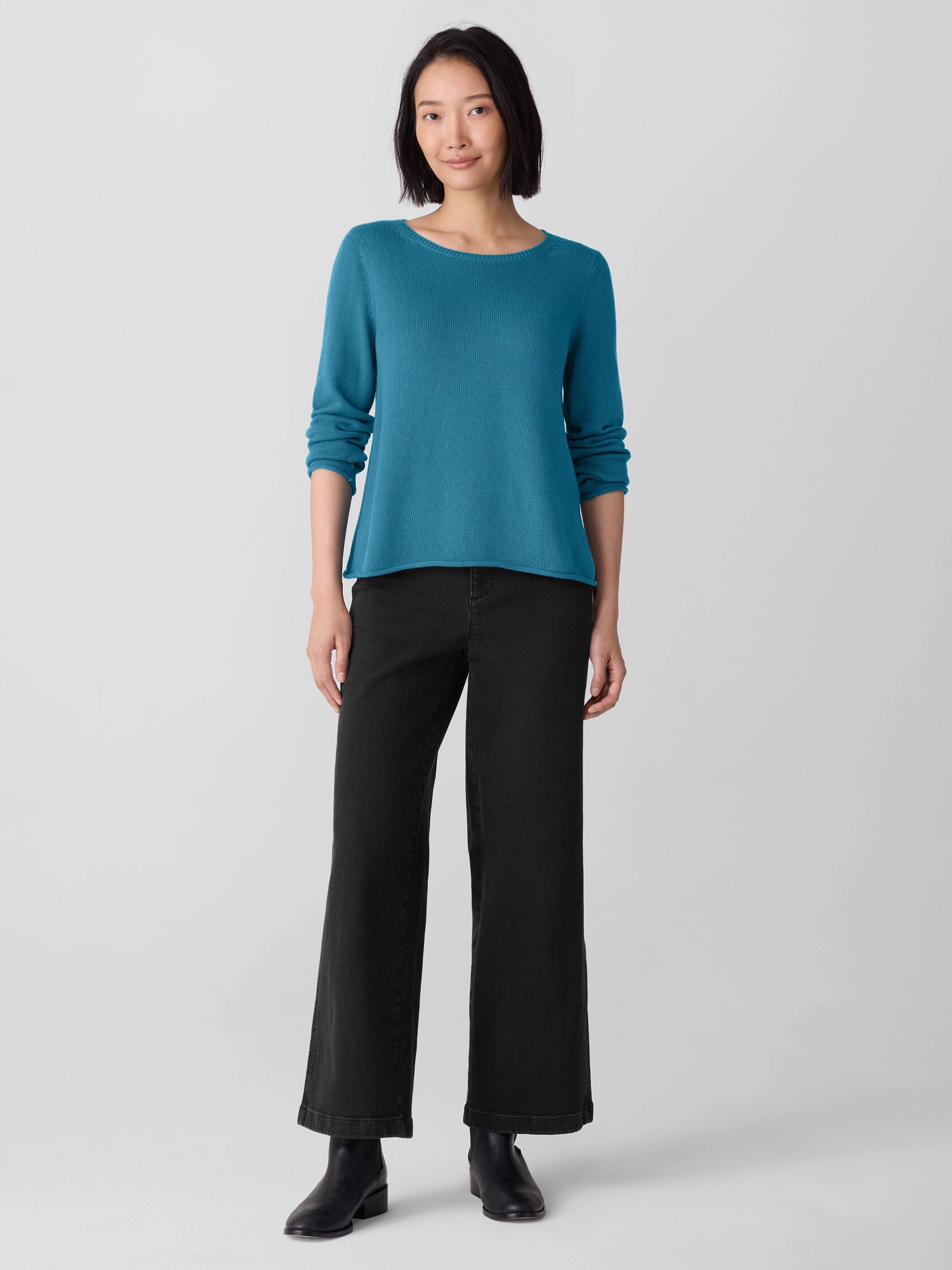 Peruvian Cotton Blend Bateau Neck Top