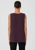 Silk Georgette Crepe Ballet Neck Long Tank