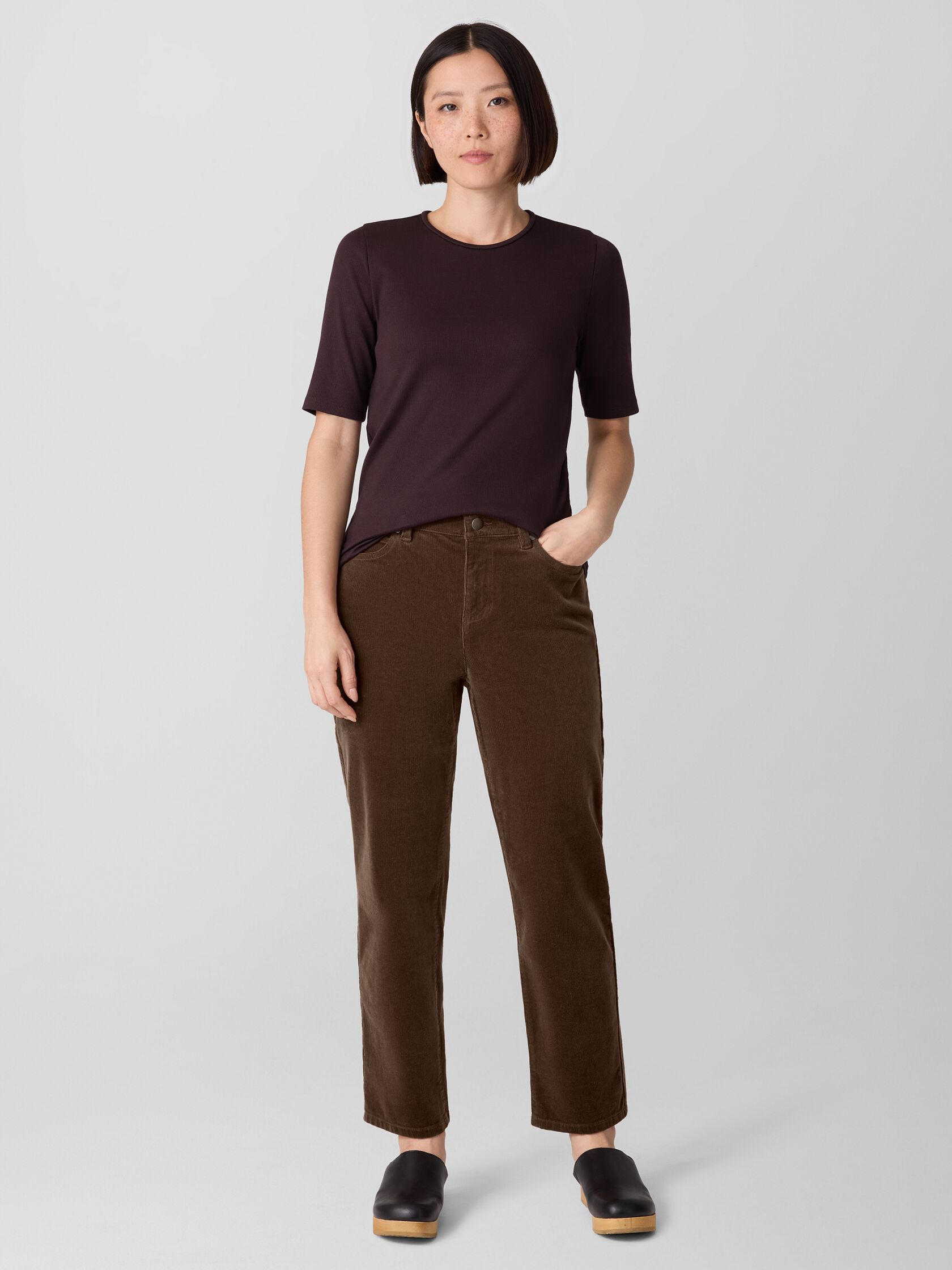 Organic Cotton Stretch Corduroy Straight Pant
