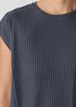 Textured Stretch Rib Round Neck Top
