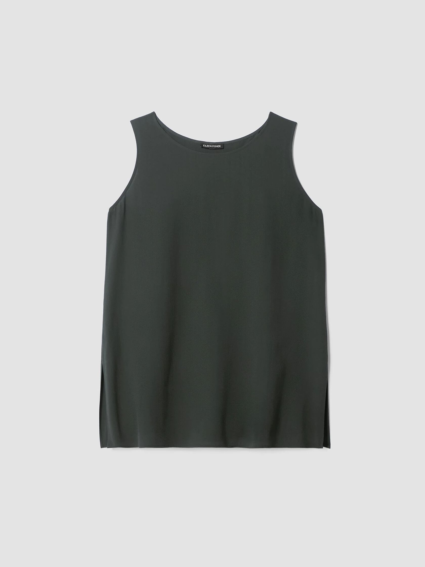 Silk Georgette Crepe Ballet Neck Long Tank