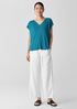 Organic Linen Jersey V-Neck Tee