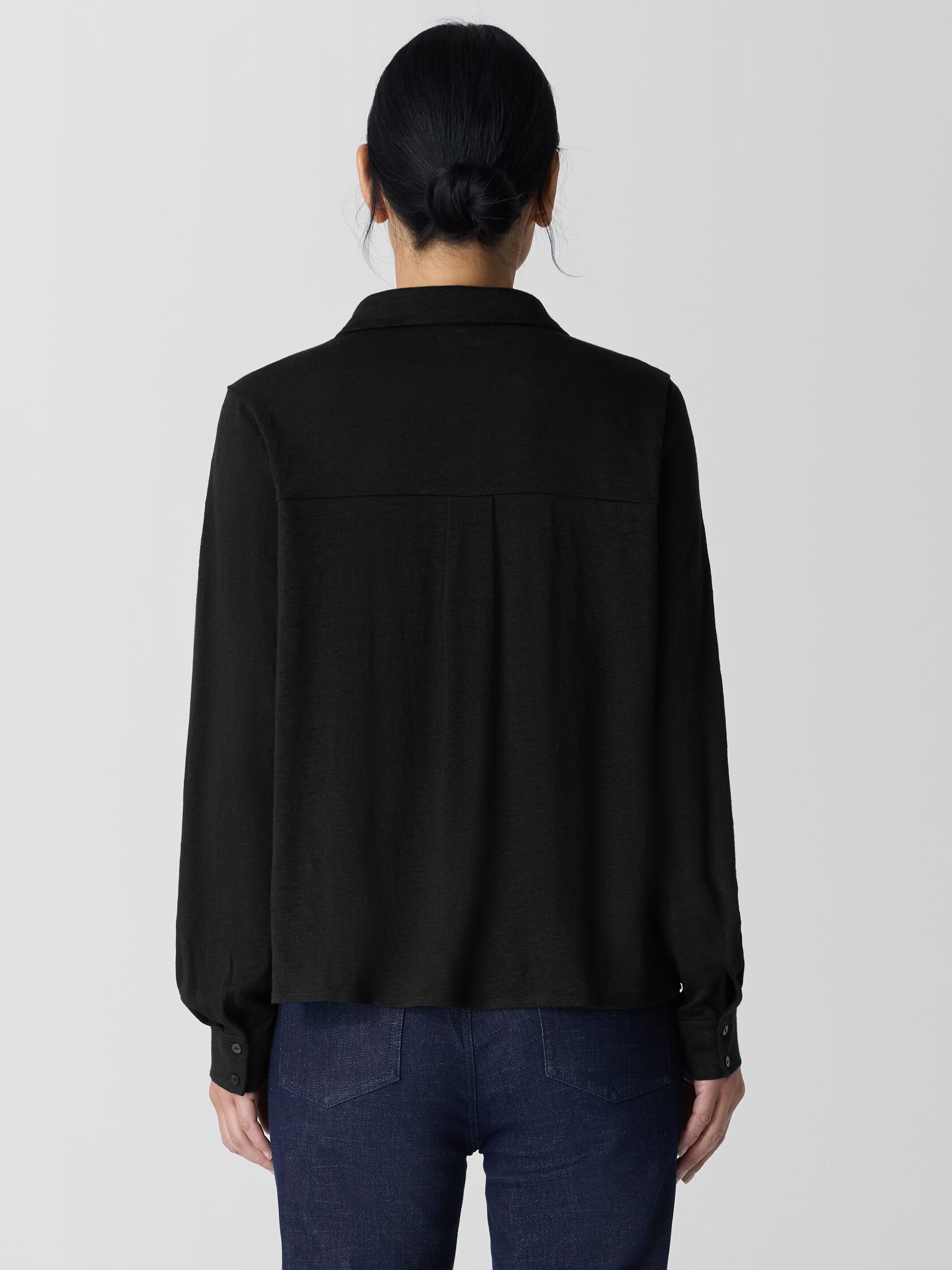 Organic Linen Jersey Classic Collar Shirt