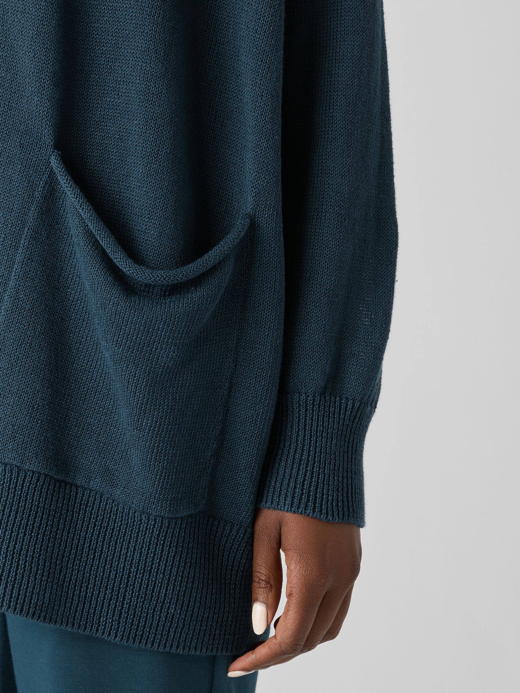 Organic Linen Cotton Cord Long Cardigan