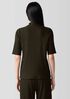 Textured Stretch Rib Mock Neck Top