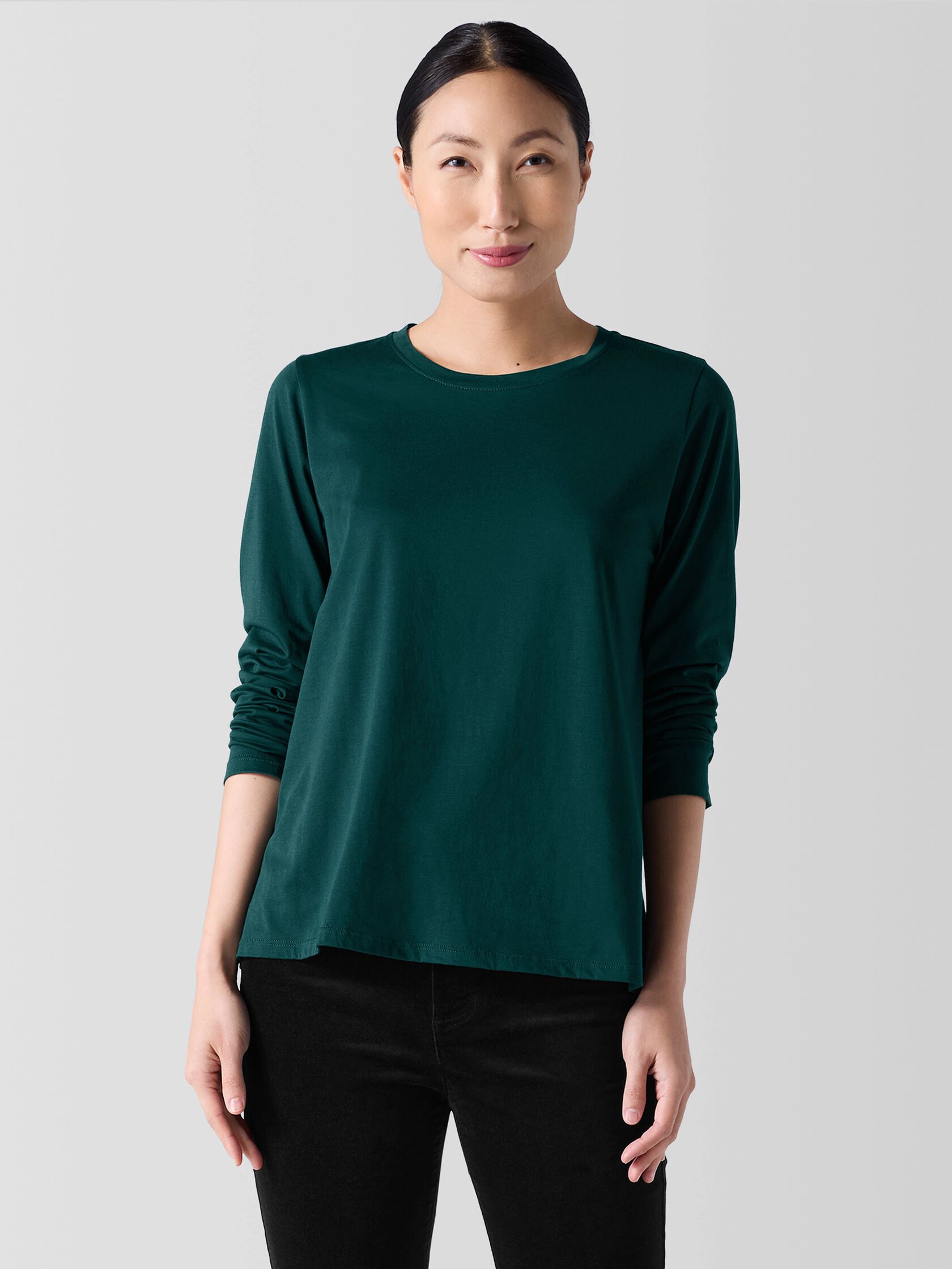 Organic Pima Cotton Jersey Long-Sleeve Tee