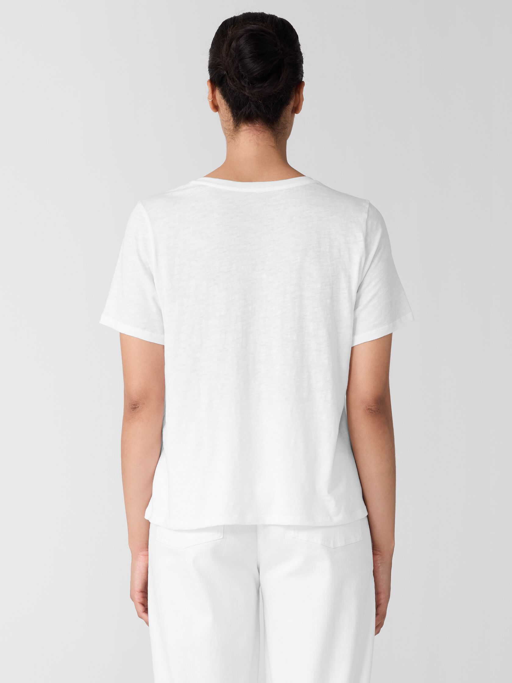 Organic Cotton Slubby Jersey V-Neck Tee