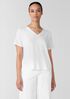 Organic Cotton Slubby Jersey V-Neck Tee