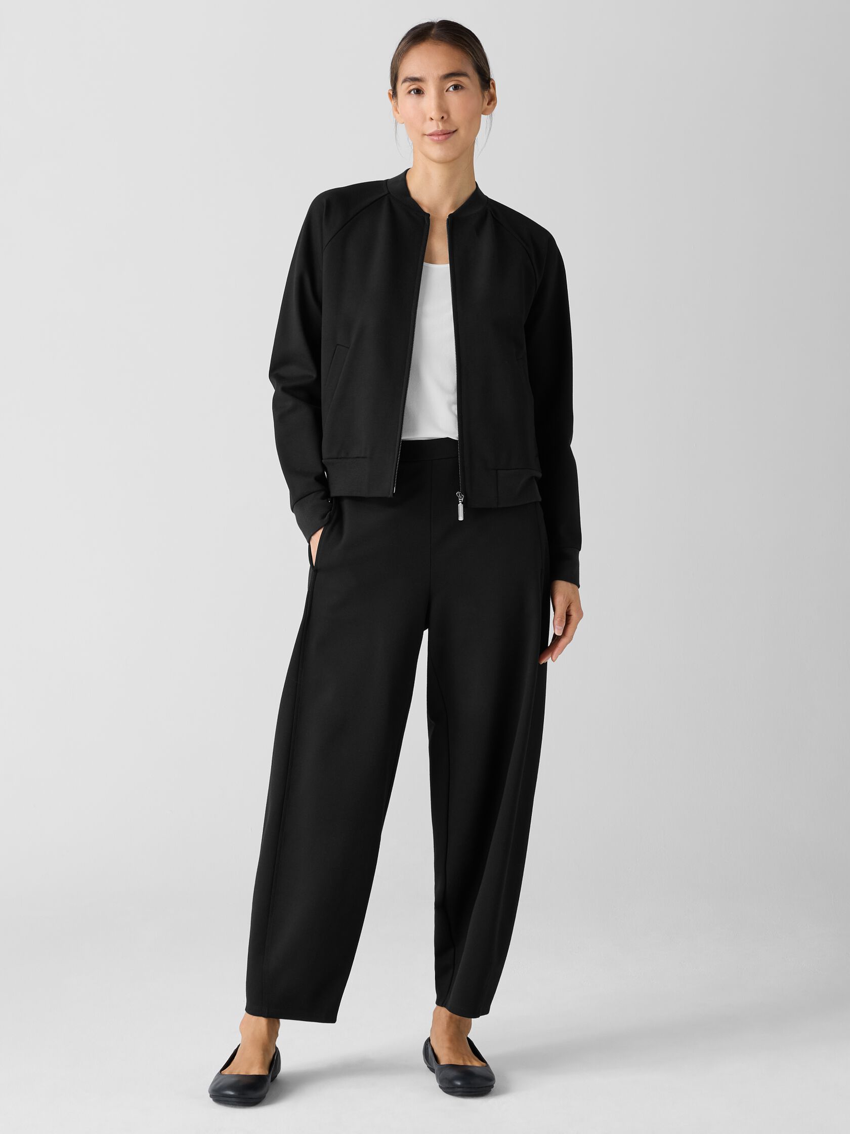 Washable Flex Ponte Flight Jacket