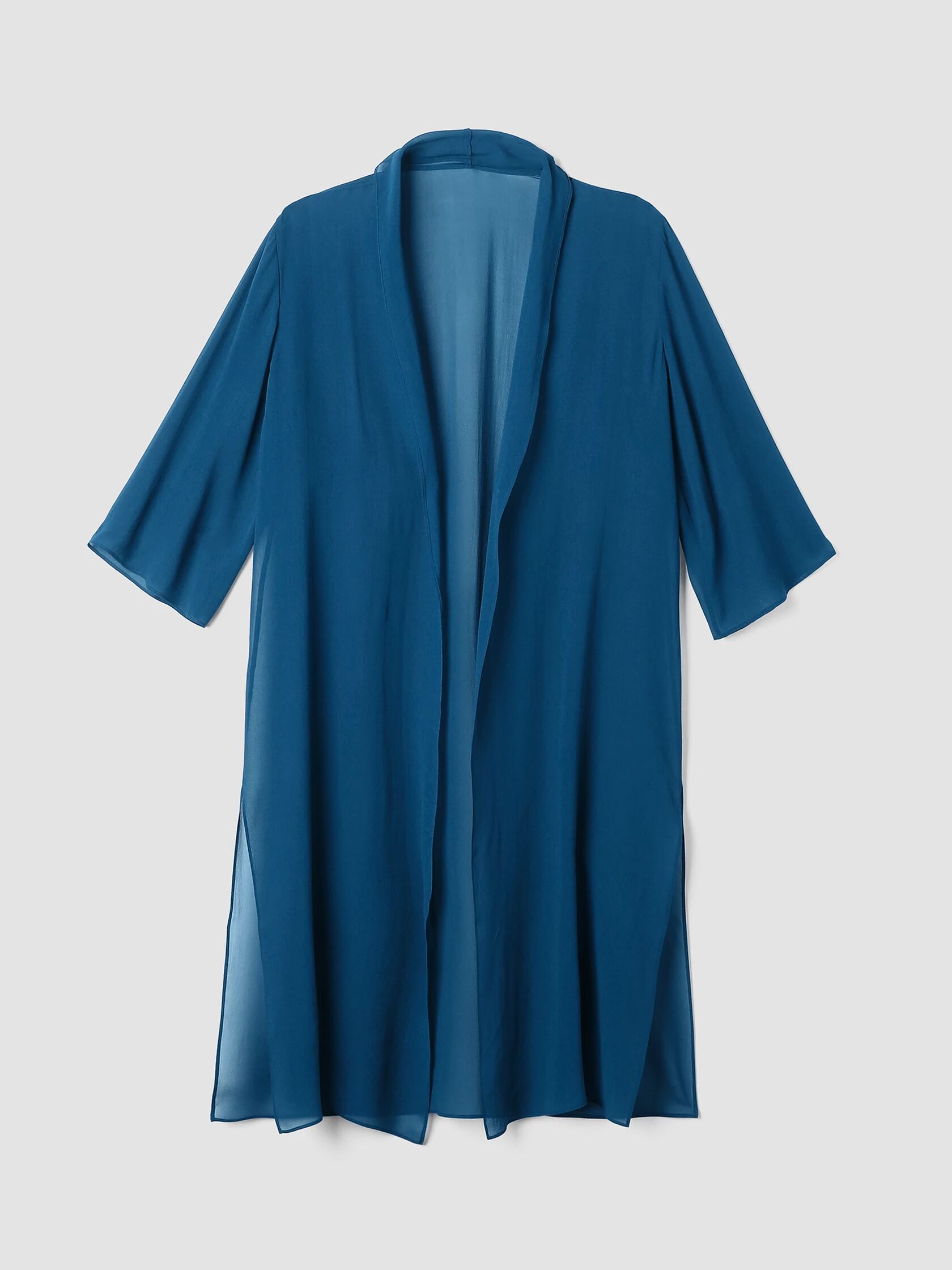 Sheer Silk Georgette High Collar Jacket
