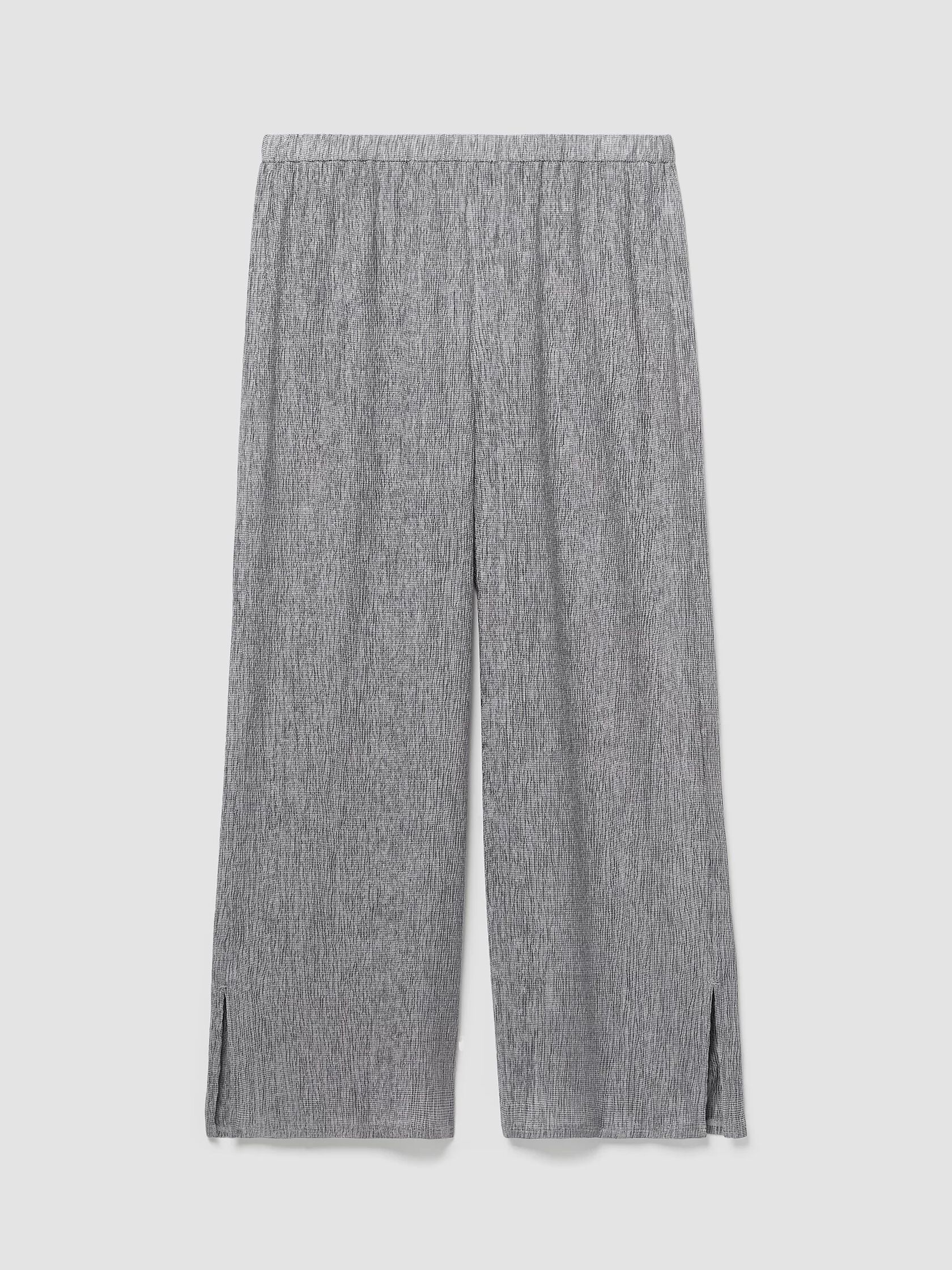 Woven Plissé Wide-Leg Pant