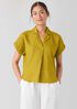 Organic Handkerchief Linen Notch Collar Top