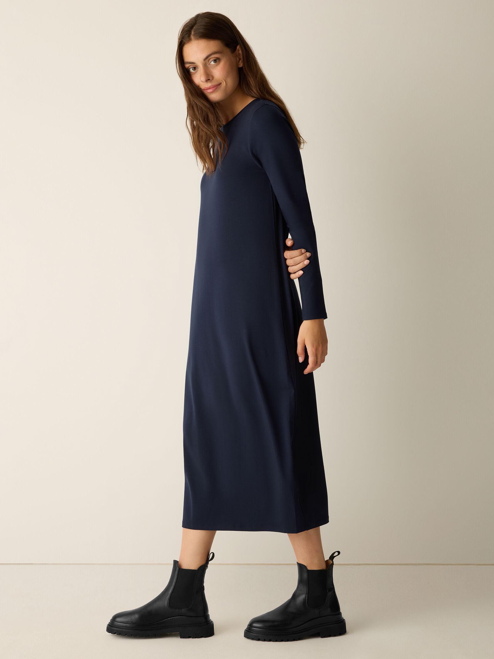 Stretch Jersey Knit Oval Dress