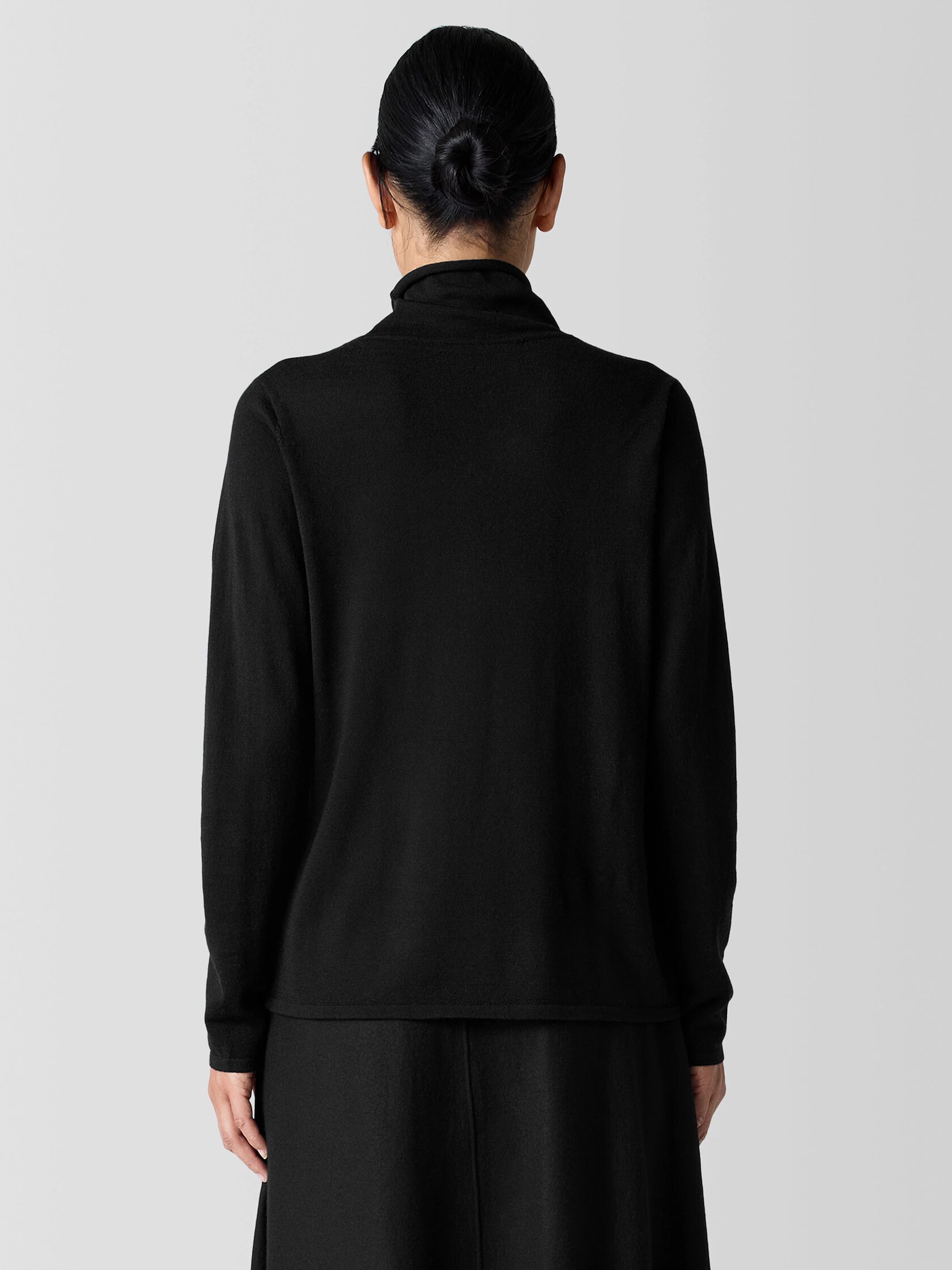 Fine Merino Turtleneck Top in Regenerative Wool