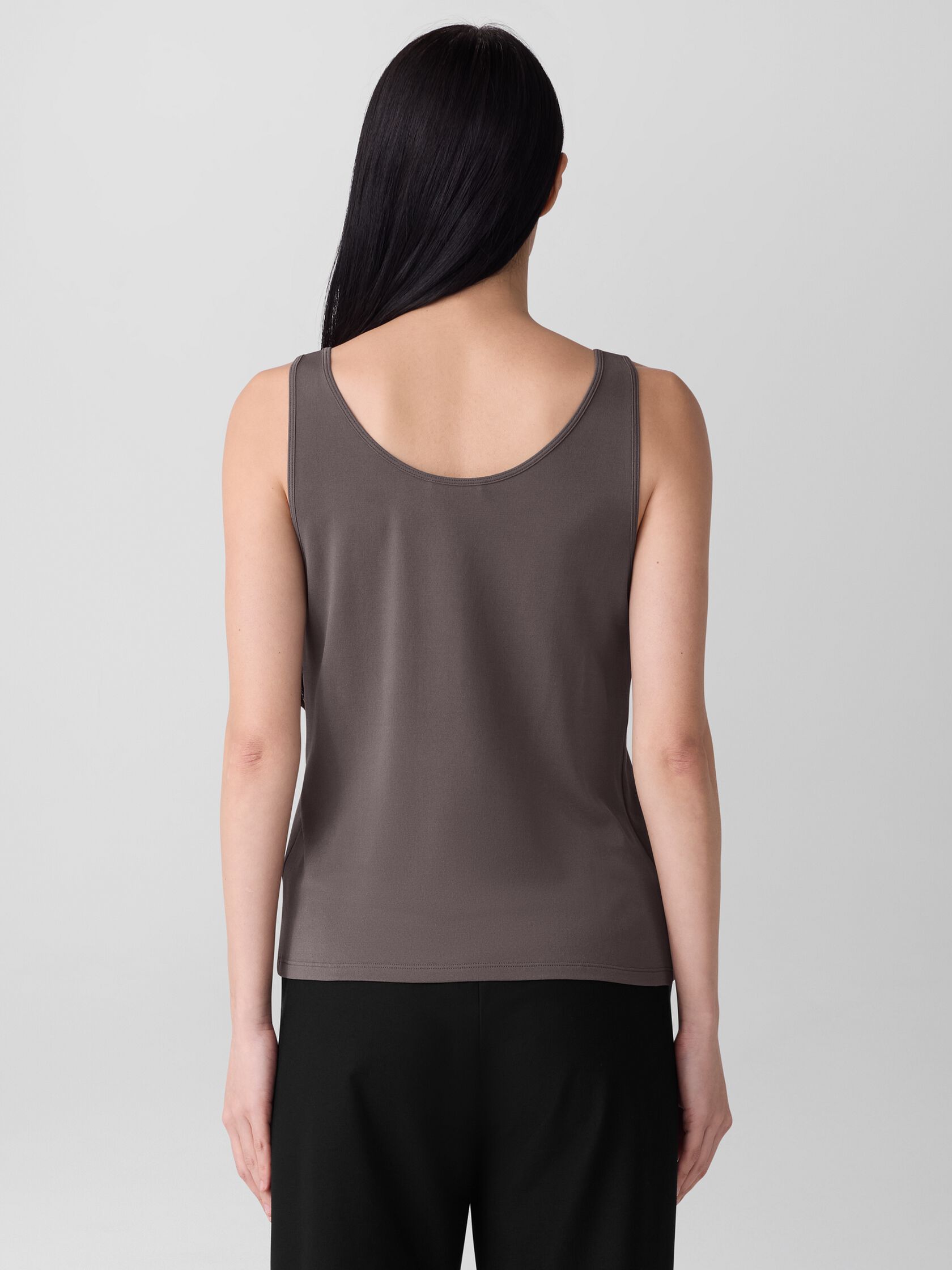 Stretch Silk Jersey Scoop Neck Tank