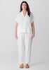 Organic Handkerchief Linen Notch Collar Top