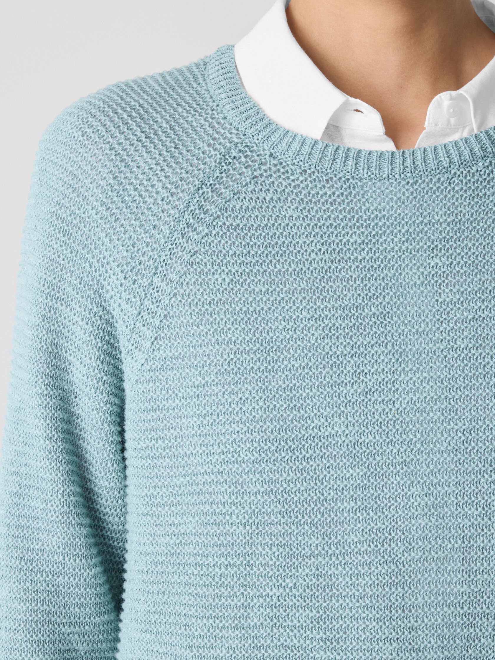 Organic Linen Cotton Slub Crew Neck Top