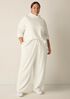 Waffle Cotton Blend Doubleknit Wide-Leg Pant
