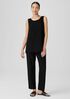Silk Georgette Crepe Ballet Neck Long Tank