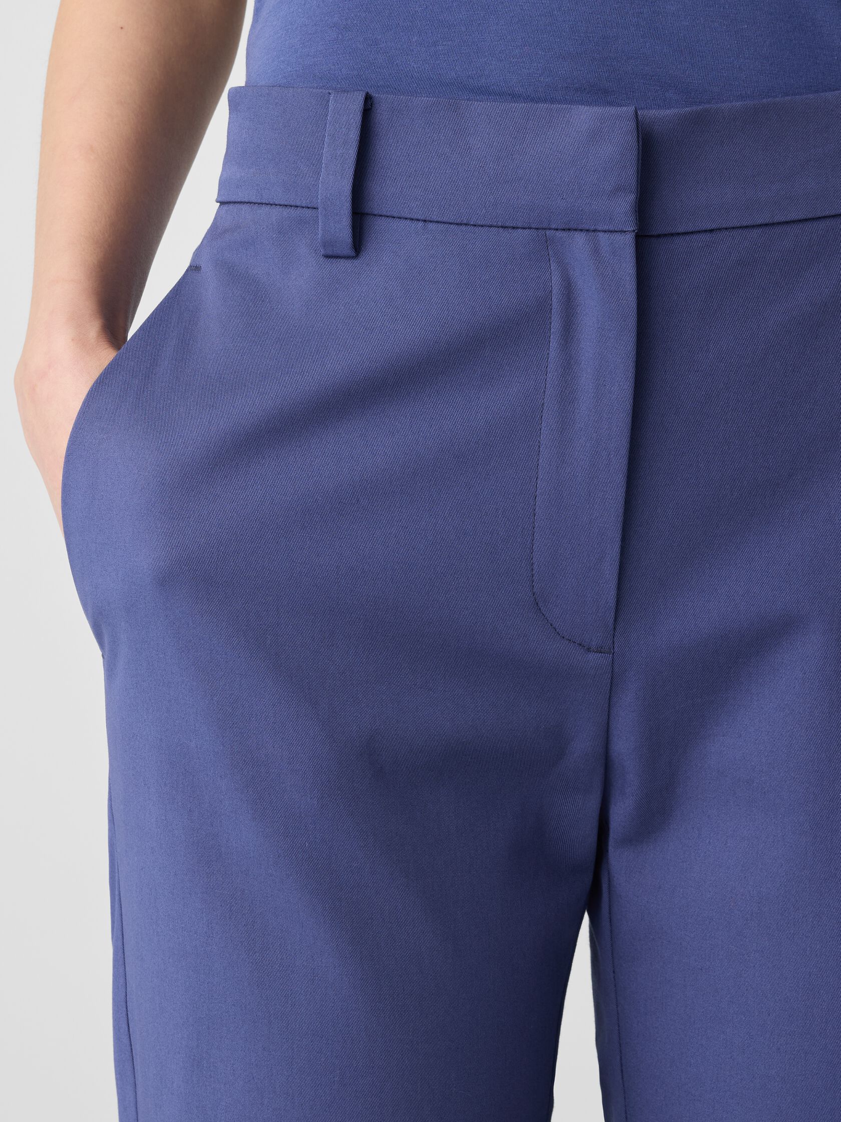 Stretch Cotton Twill Tapered Trouser Pant