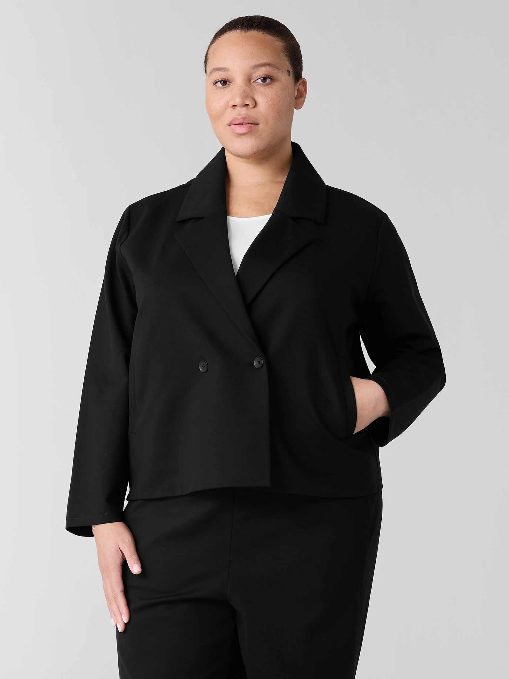 Washable Flex Ponte Short Blazer